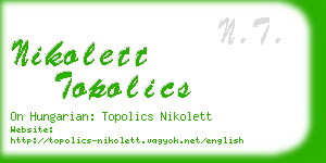 nikolett topolics business card